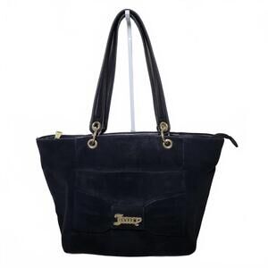 Juicy Couture Women's Black Suede Leather Tote Bag